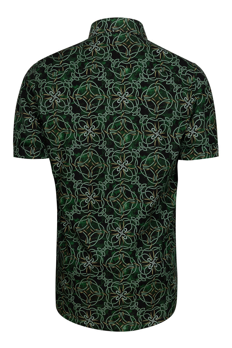 Celtic Knots Printed Short Sleeve Shirt for Men