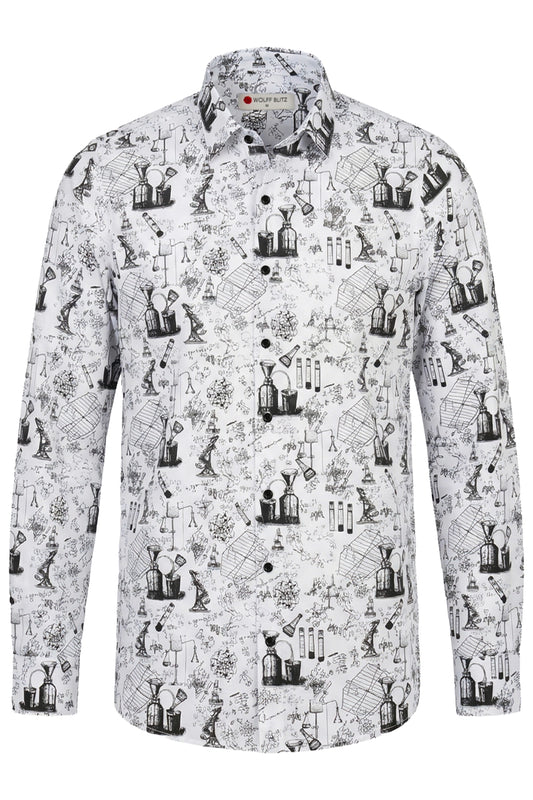 Chemistry Experiments inspiriertes Langarm Herrenhemd
