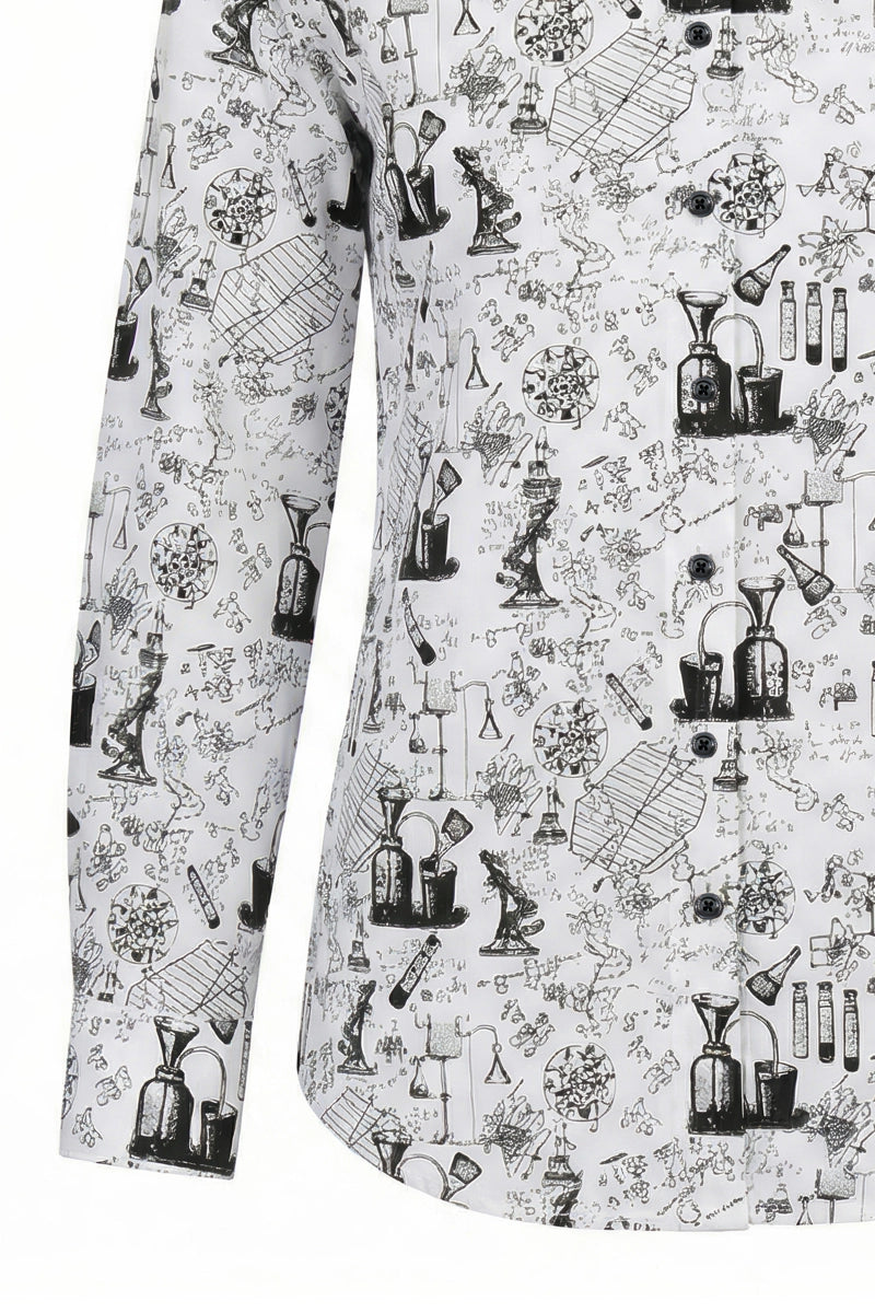 Chemistry Experiments inspired Long Sleeve Shirt for Women