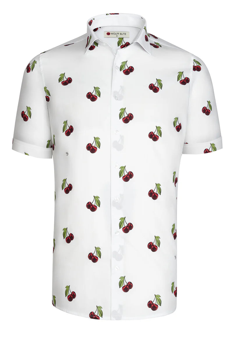 Cherries Short Sleeve Print Shirt for Men
