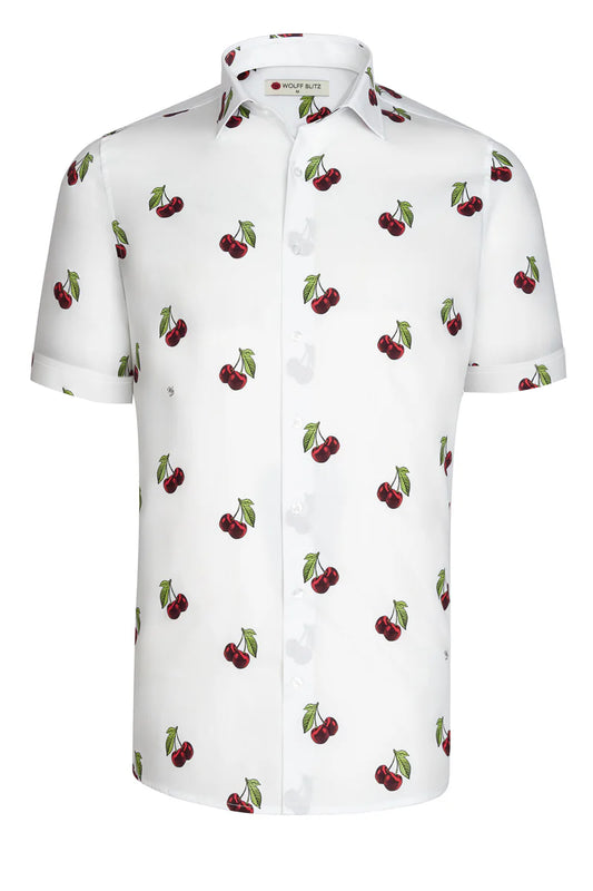 Cherries Short Sleeve Print Shirt for Men