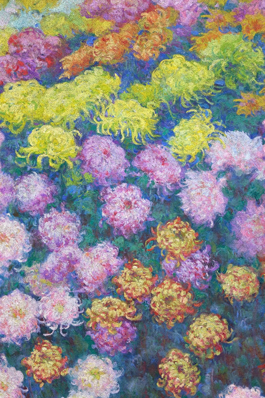 Chrysanthemums Monét Long Fabric 3 Meters