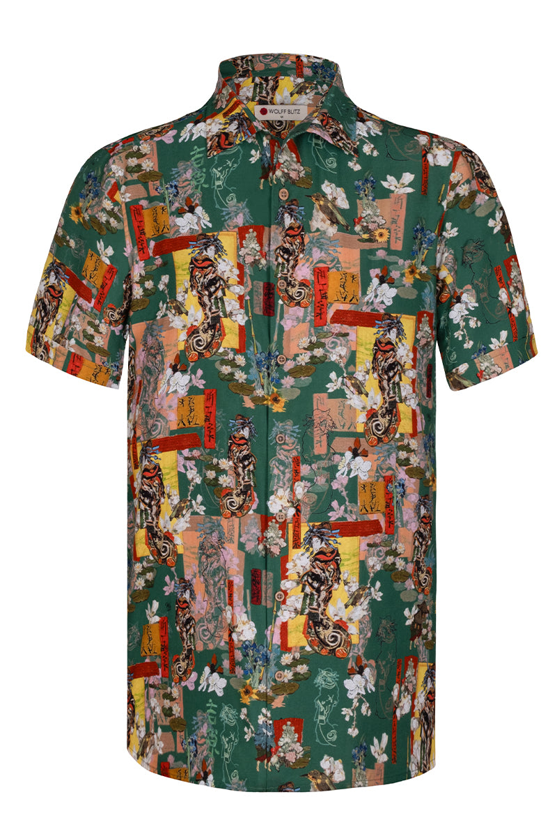 Courtesan Van Gogh inspired Short Sleeve Shirt for Men
