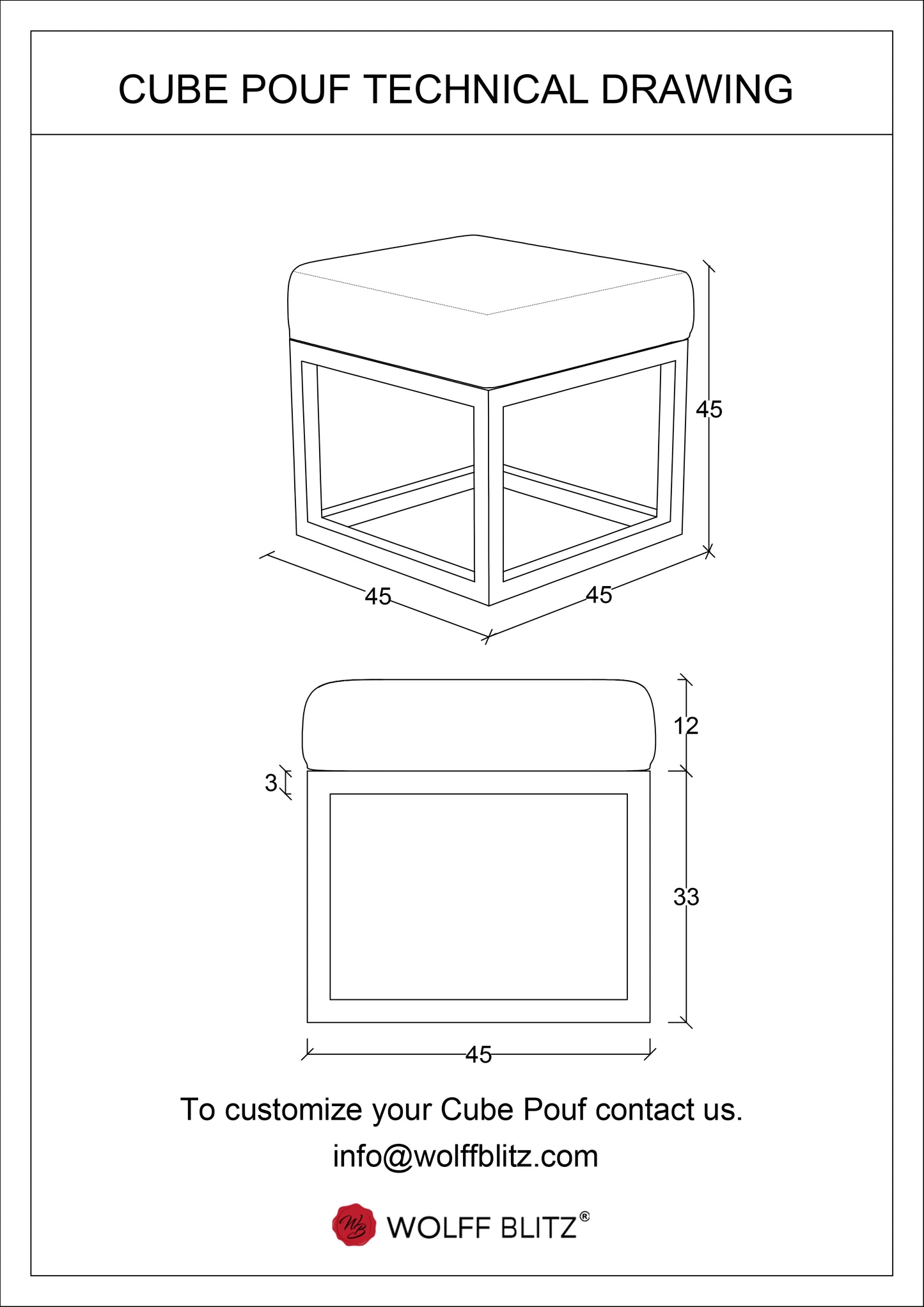 Kubus Poef - Huizen Rotterdam