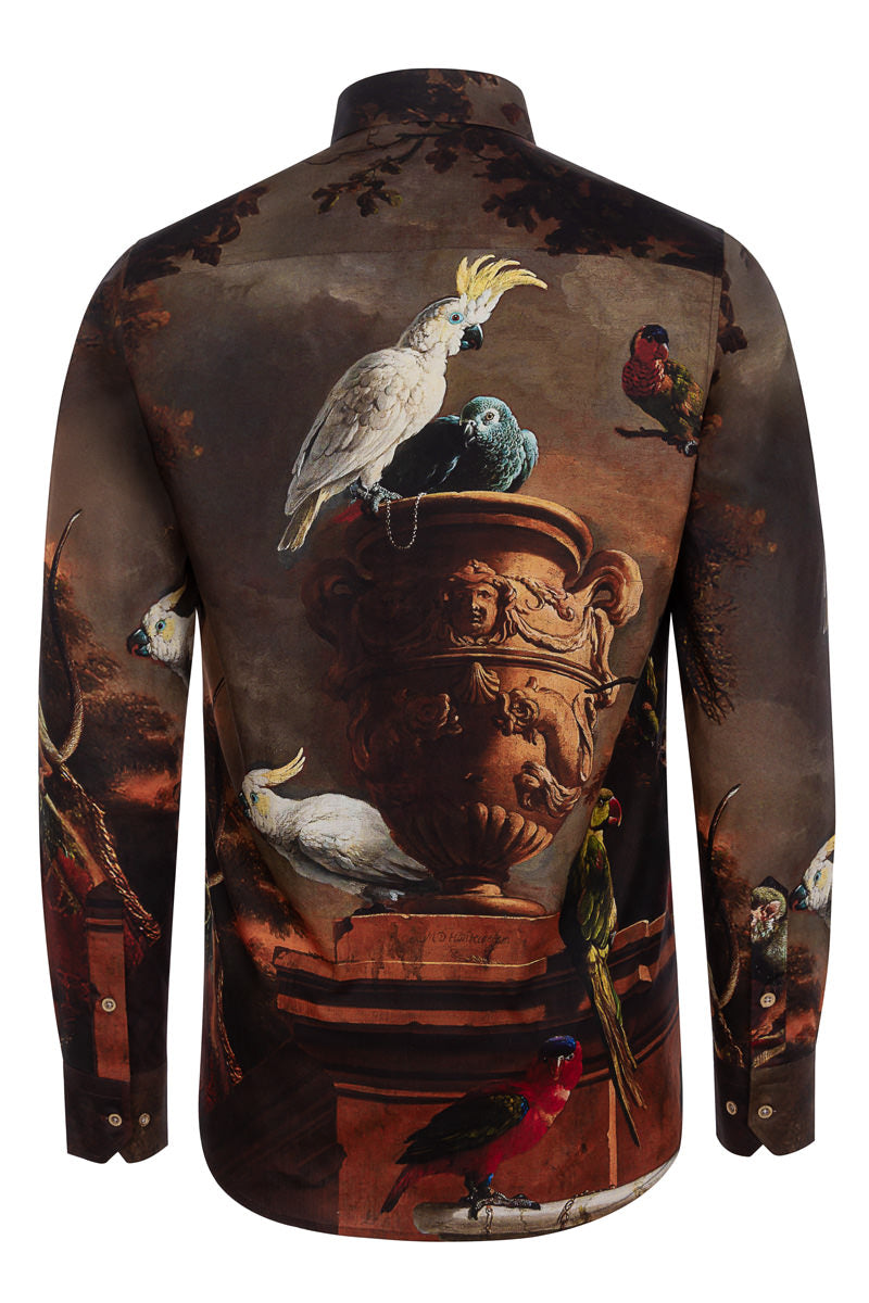 De Menagerie by Melchior d'Hondecoeter Print Long Sleeve Shirt for Men