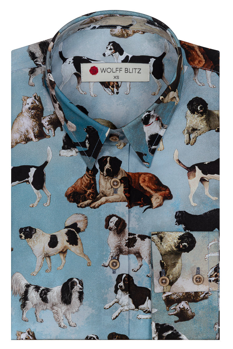 Dogs in Art Print Long Sleeve Shirt for Women