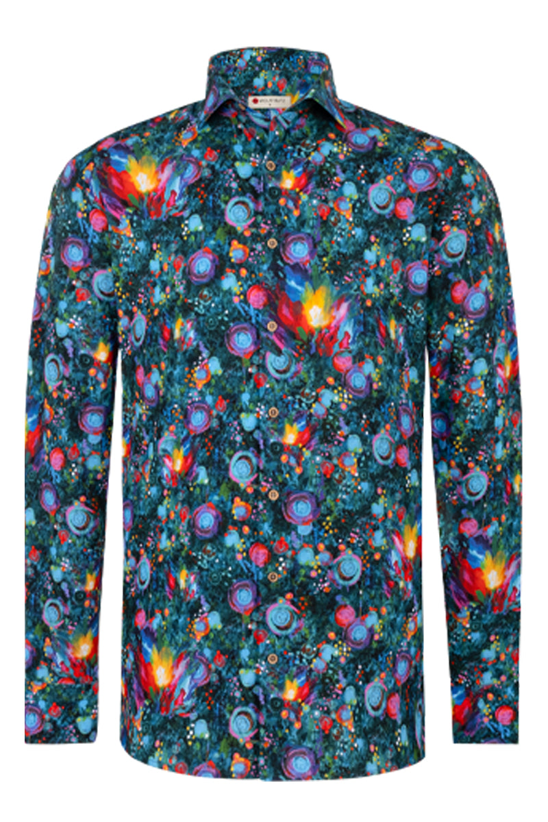 Festive Flowers Ton Schulten inspired Long Sleeve Men's Shirt 