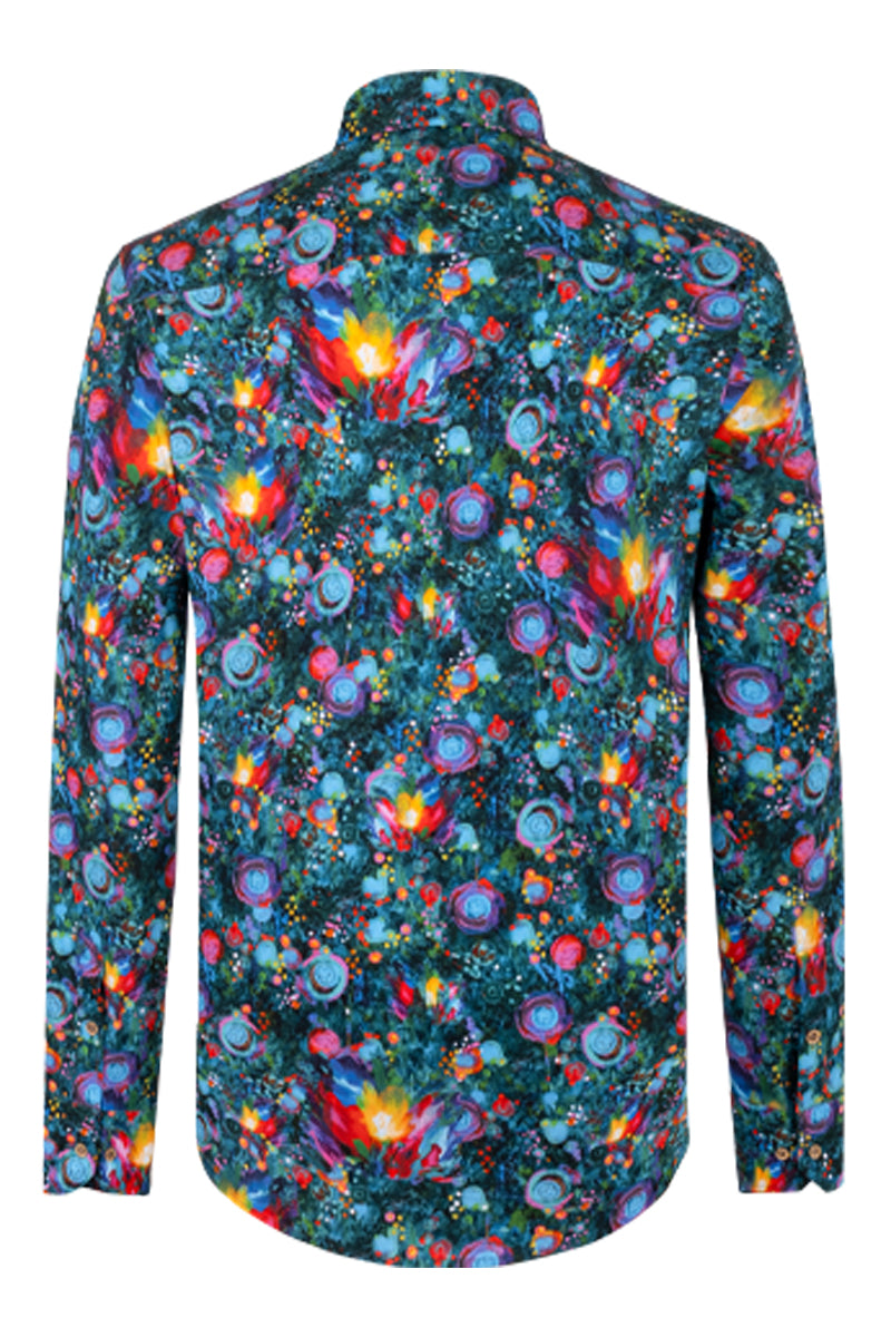 Festive Flowers Ton Schulten inspired Long Sleeve Men's Shirt 