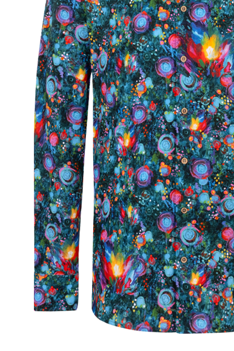 Festive Flowers Ton Schulten inspired Long Sleeve Men's Shirt 