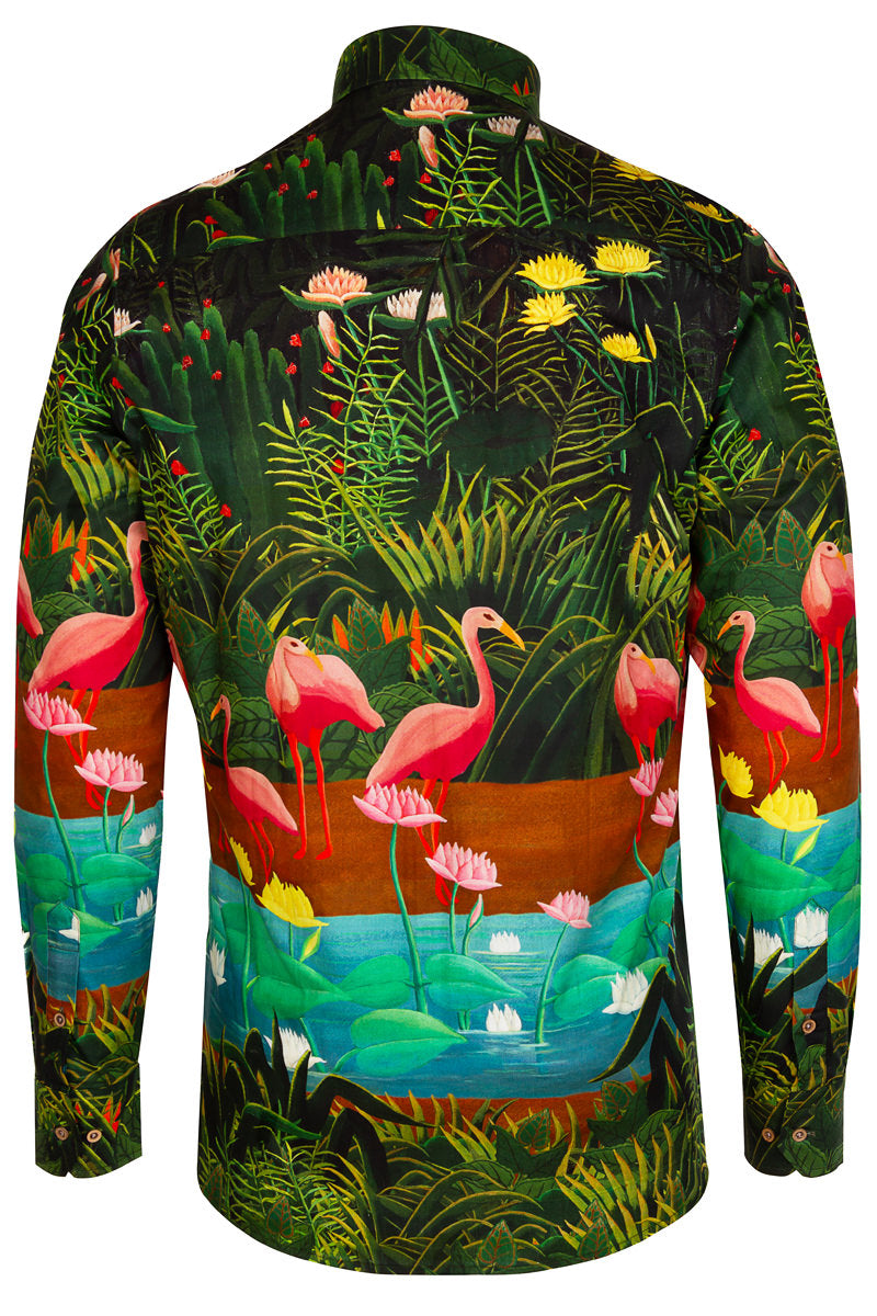 Henri Rousseau Inspired Printed Long Sleeve Shirt for Men