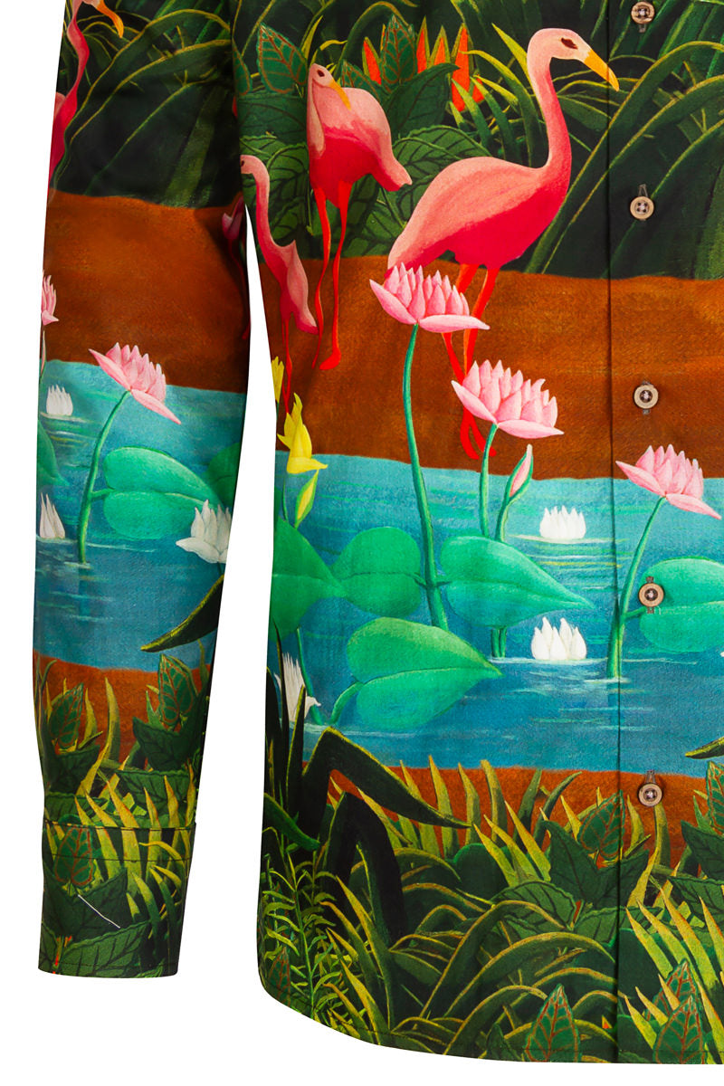 Henri Rousseau Inspired Printed Long Sleeve Shirt for Men