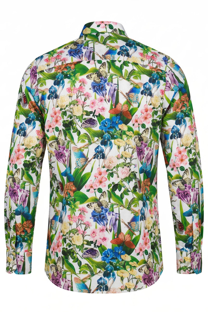 Langarmhemd mit floralem Papillon-Print für Herren
