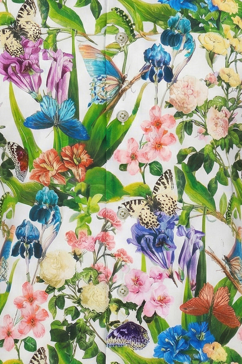 Langarmhemd mit floralem Papillon-Print für Herren
