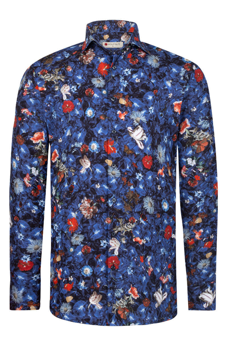 Floral Symphony inspired Long Sleeve Men's Shirt