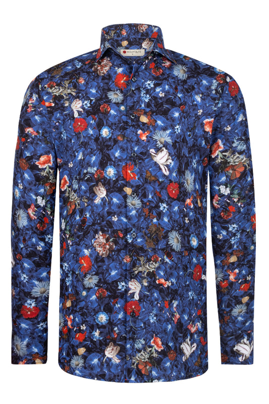 Floral Symphony inspired Long Sleeve Men's Shirt