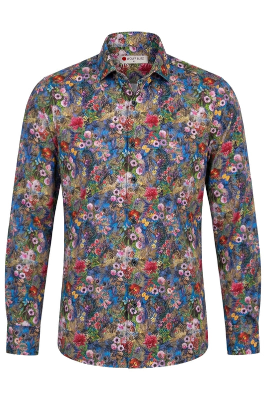 Langarmhemd mit Blumenmuster für Herren