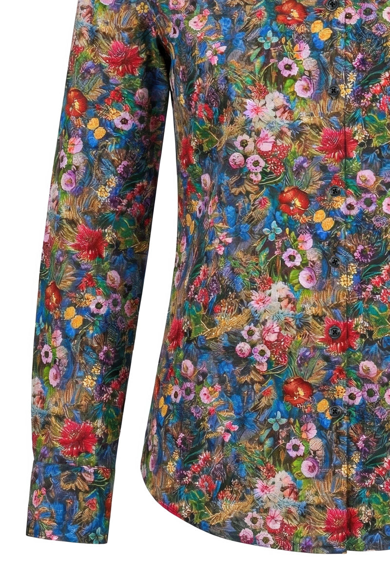 Flower Garden Printed Long Sleeve Shirt for Women