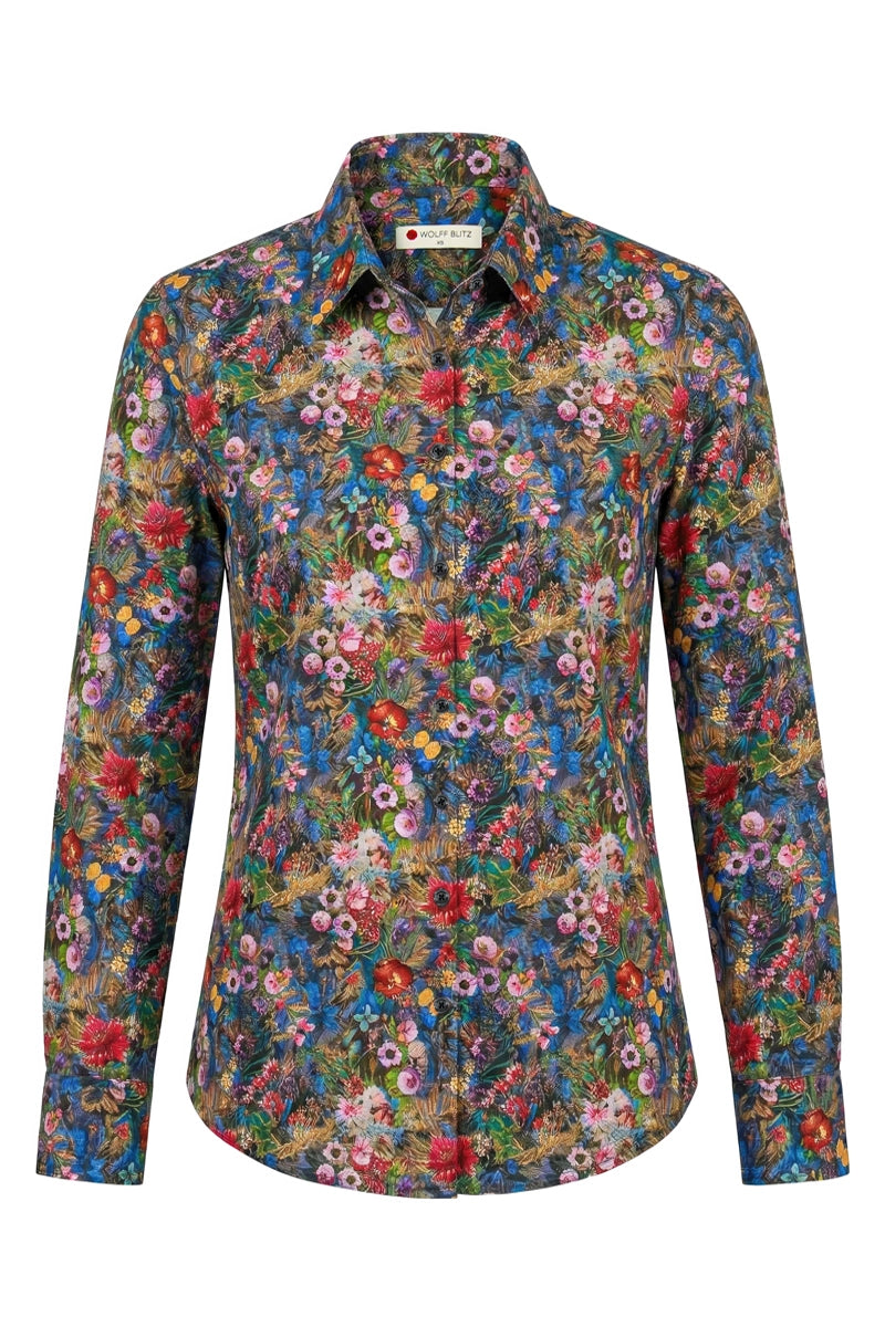 Flower Garden Printed Long Sleeve Shirt for Women