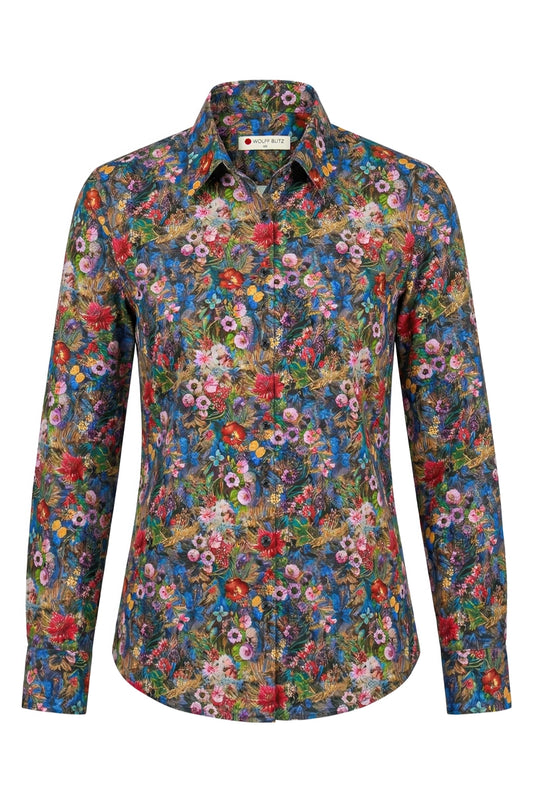 Flower Garden Printed Long Sleeve Shirt for Women