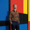 Squares with Circles Kandinsky Inspired Long Sleeve Men's Shirt