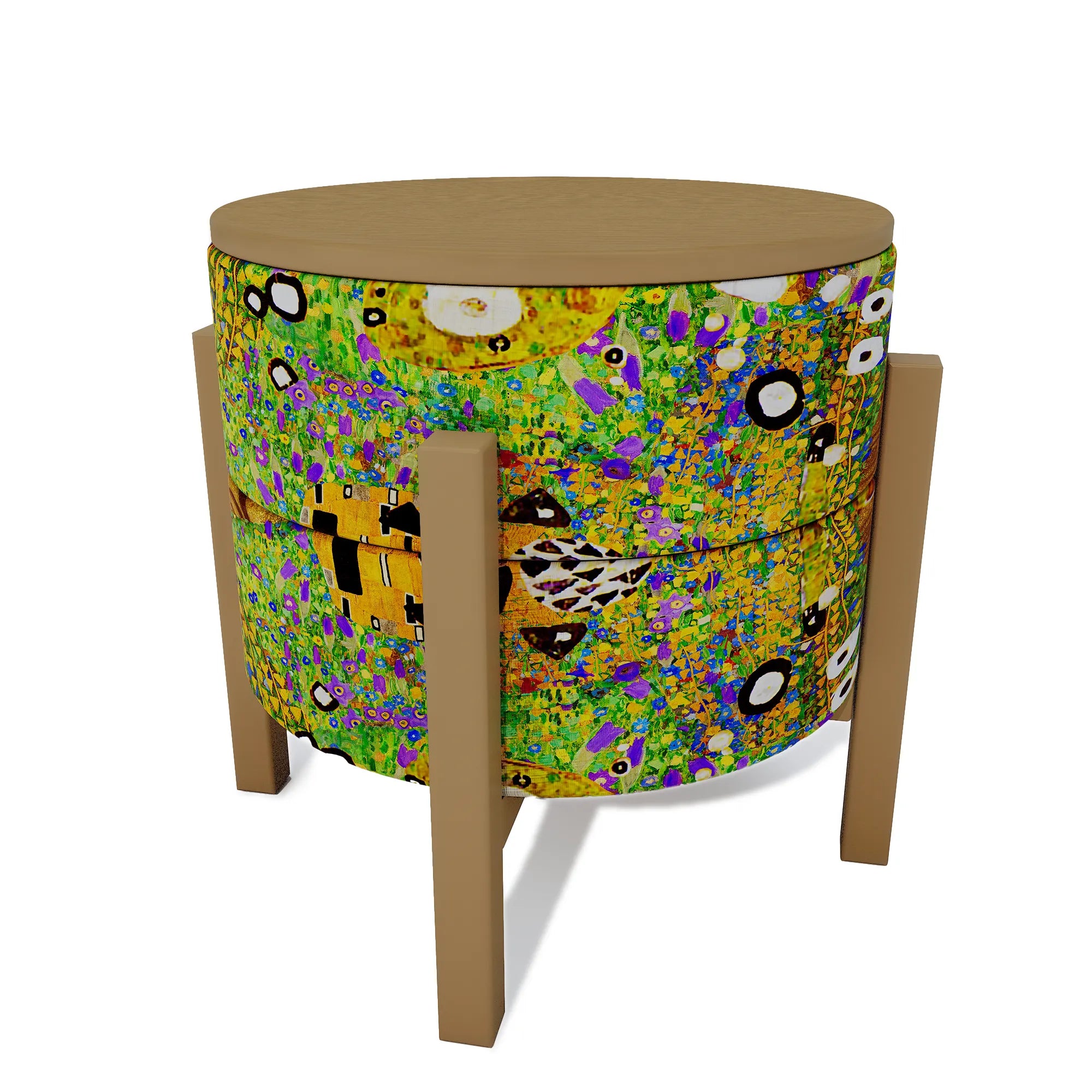 Gustav Klimt Inspired Pouf Table