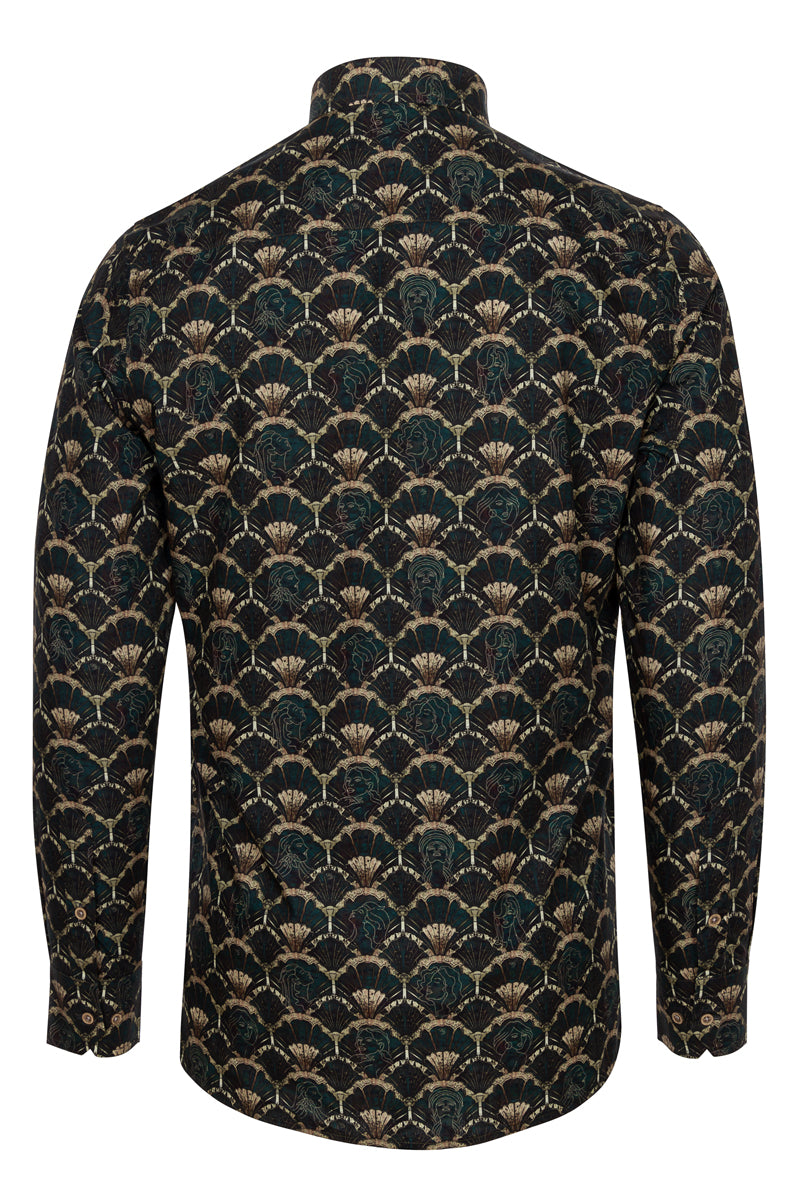 Gatsby's Muse Long Sleeve Print Shirt voor heren (Pre-order ± 3 weken)