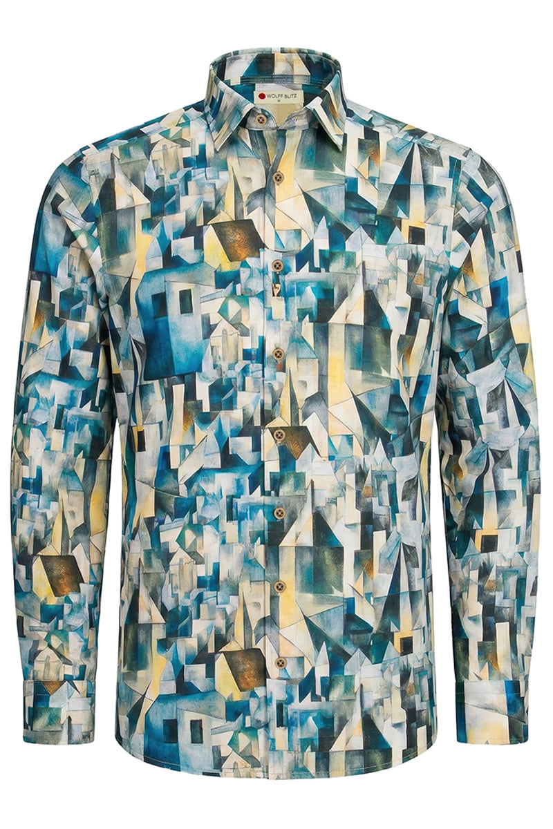 Georges Braque Pere du Cubisme zeigt  inspiriertes Langarm Herrenhemd