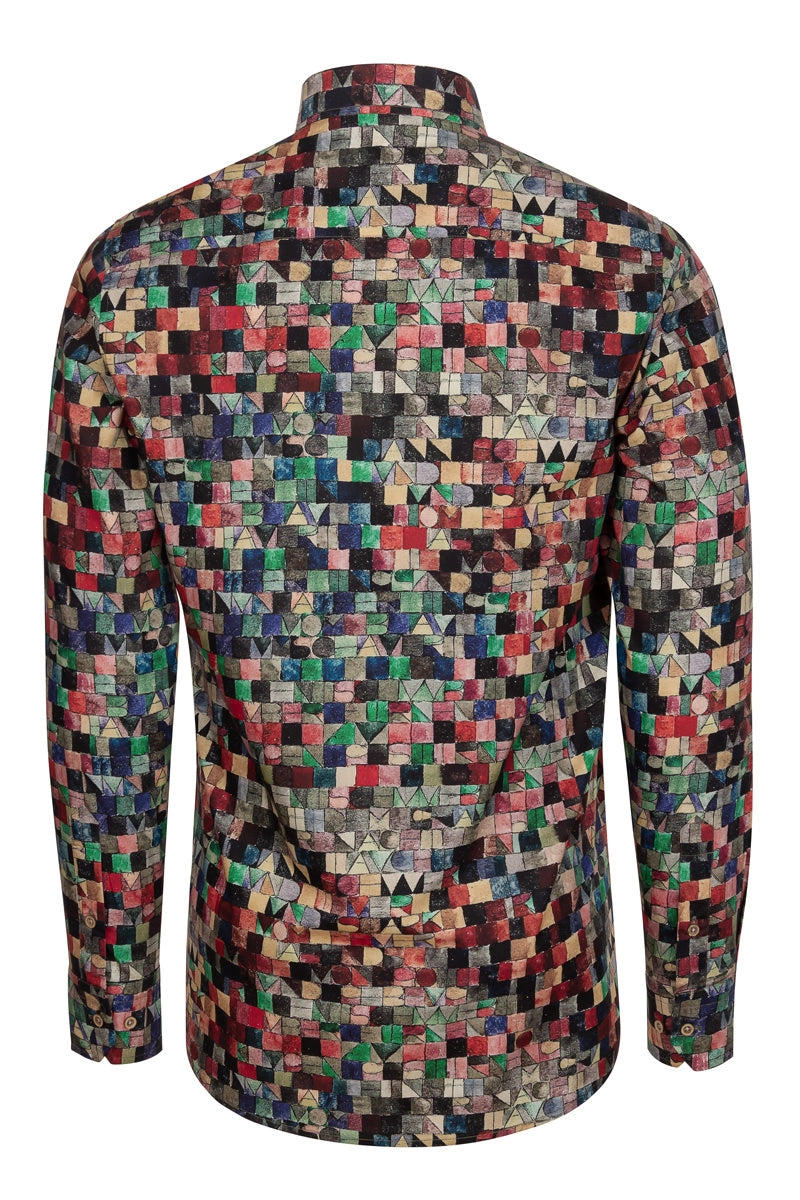 Gray of Night P. Klee Lange Mouw Overhemd voor Mannen