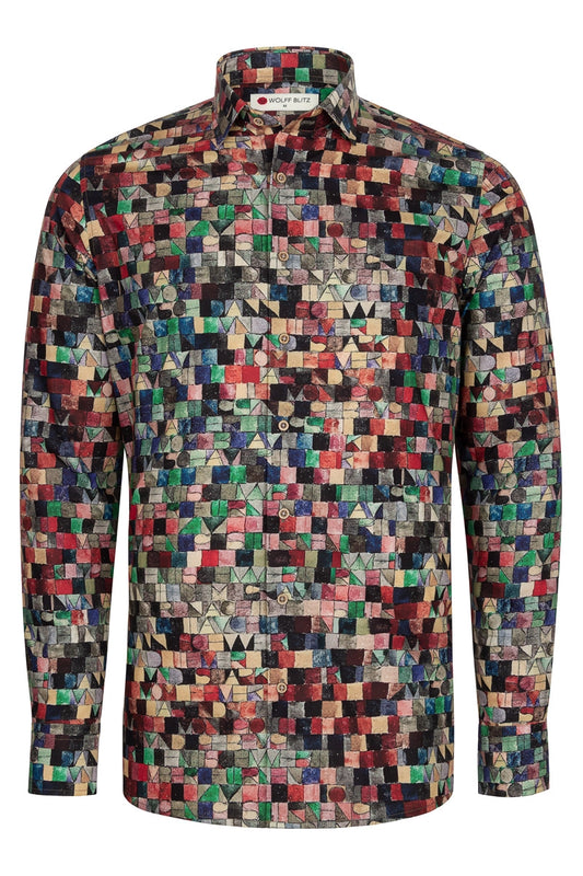 Gray of Night P. Klee Print Long Sleeve Shirt for Men