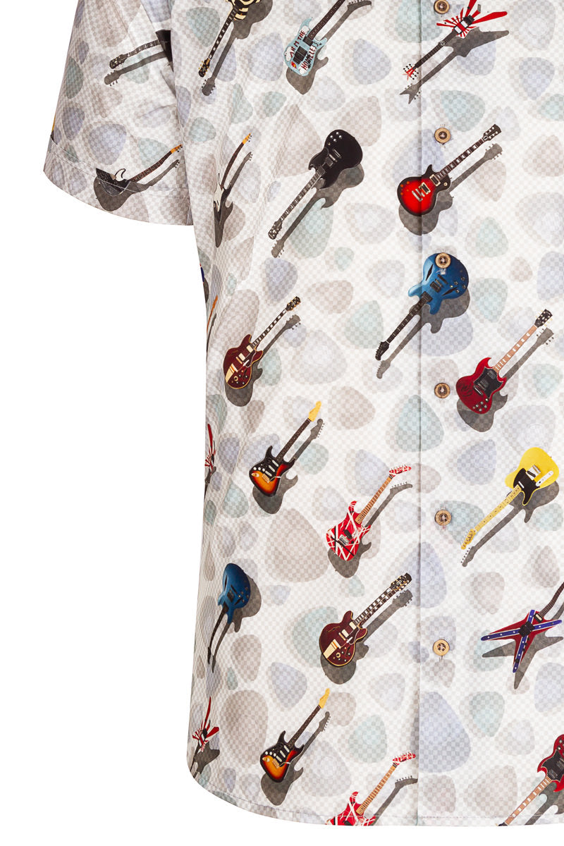 Iconic Guitars Printed Short Sleeve Men's Shirt