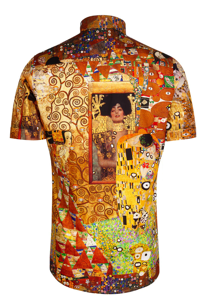 Gustav Klimt Short Sleeve Print Shirt for Men