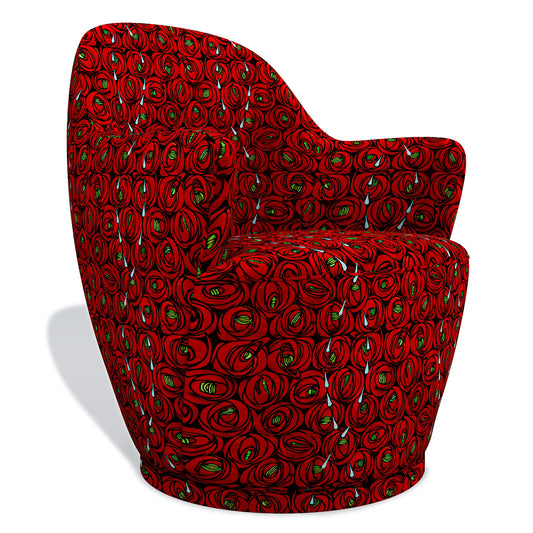 Rose and Teardrops Hug Swivel Armchair