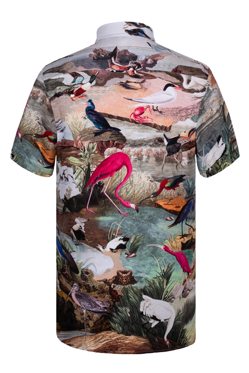 J.Audubon's Birds inspired Short Sleeve Shirt for Men