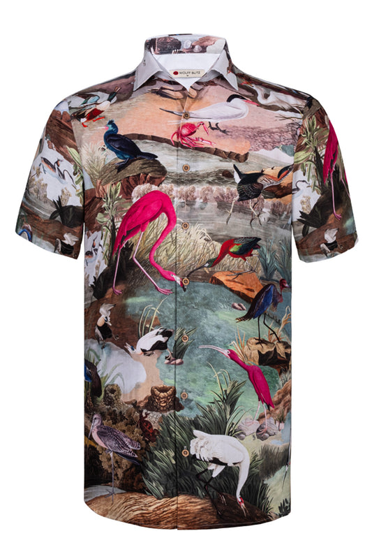 J.Audubon's Birds inspired Short Sleeve Shirt for Men