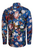 Jan Davidsz Blue Print Long Sleeve Shirt for Men