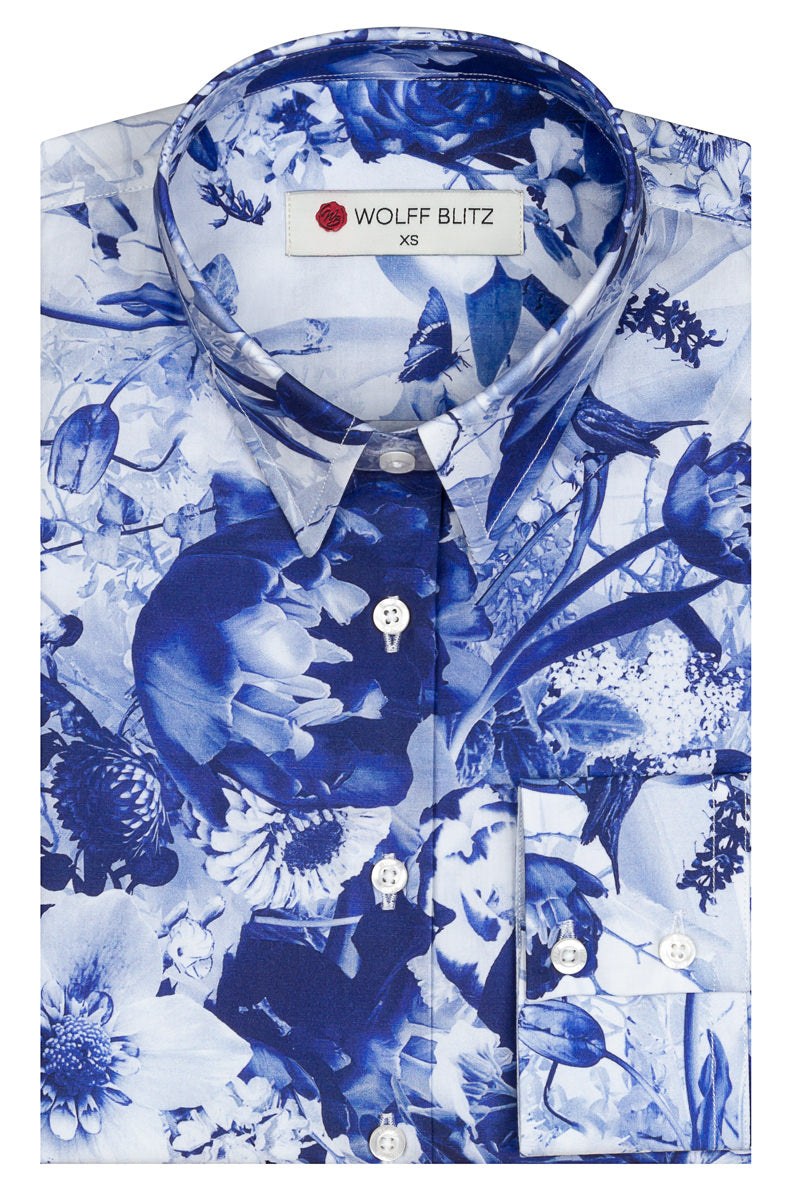 Jesper Krijgsman Delfts Blauw Print Blouse voor Vrouwen