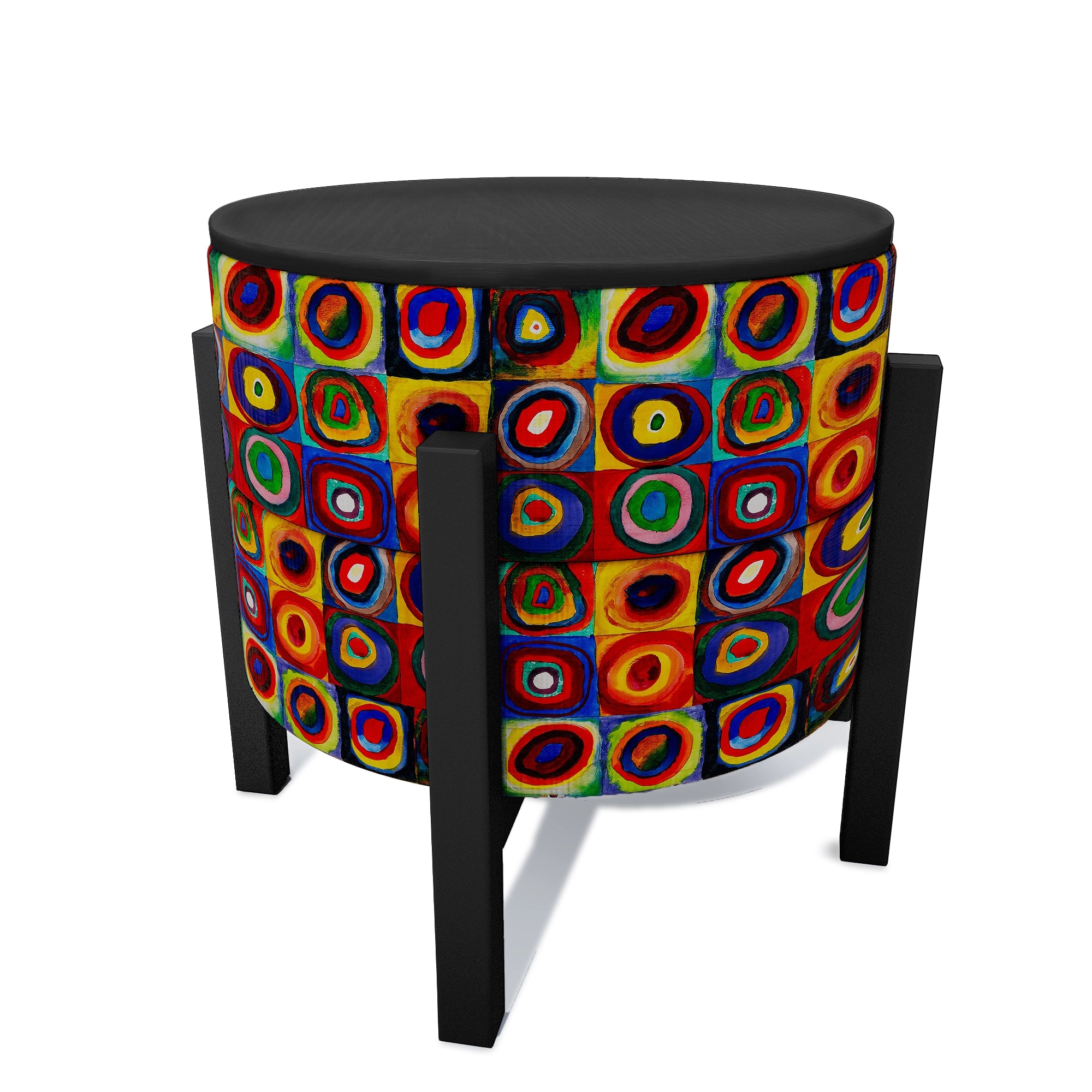 Kandinsky Circles & Squares Pouf Table