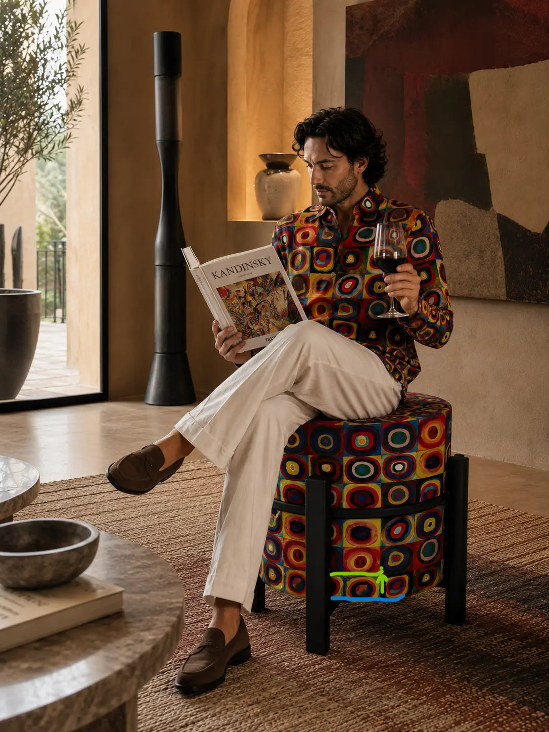 Kandinsky Circles & Squares Pouf Table