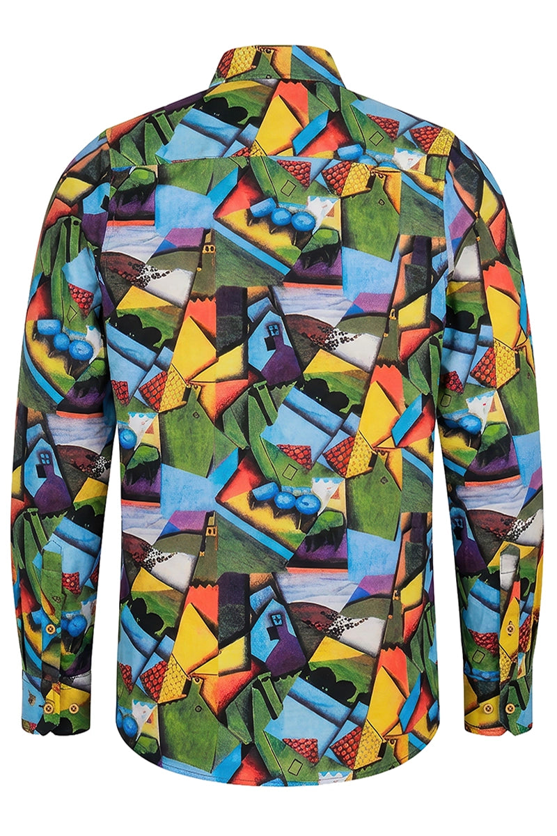 Landscape with Houses in Céret zeigt  inspiriertes Langarm Herrenhemd