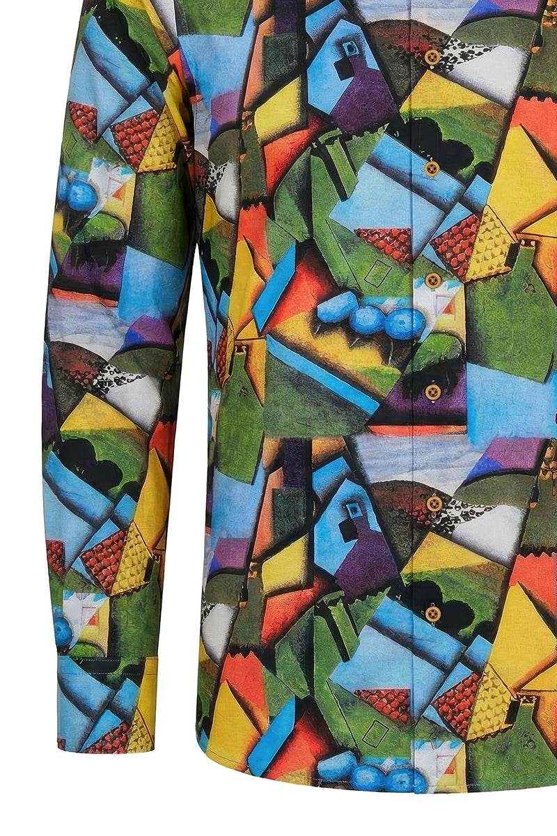 Landscape with Houses in Céret zeigt  inspiriertes Langarm Herrenhemd