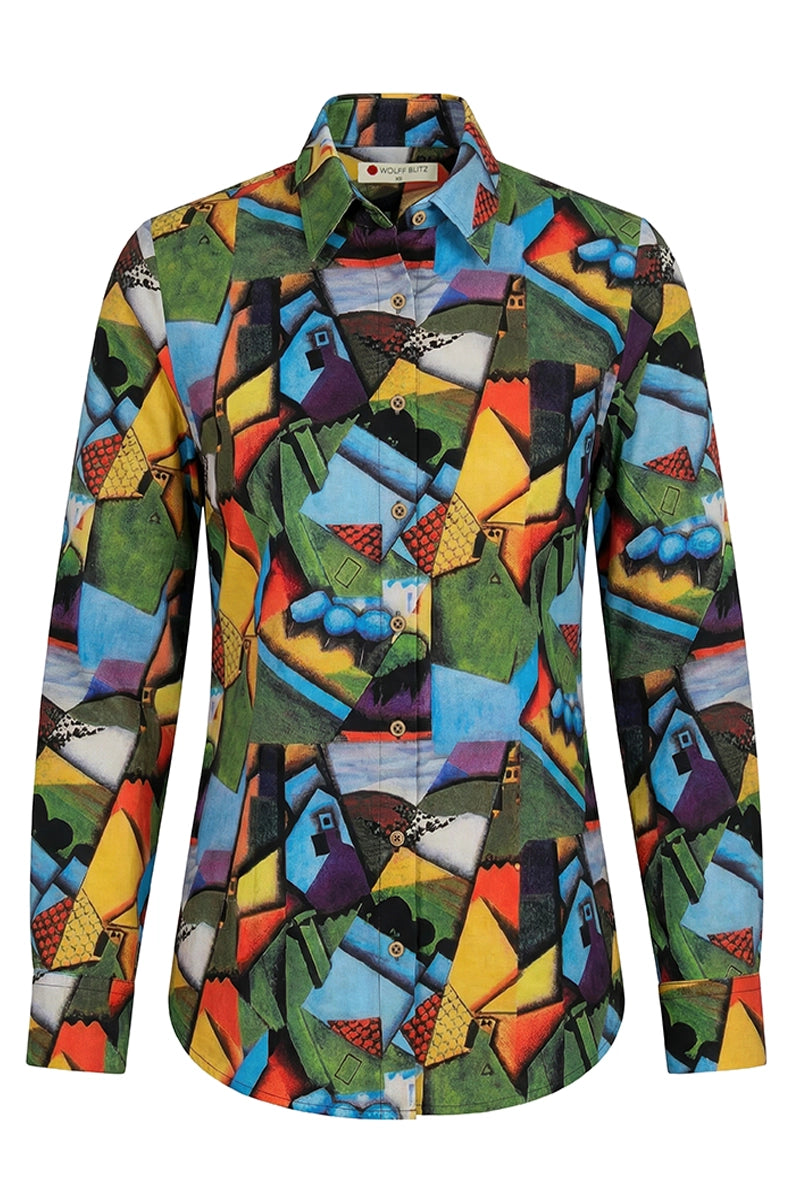 Landscape with Houses in Céret  inspiriert Print Langarmshirt für Damen