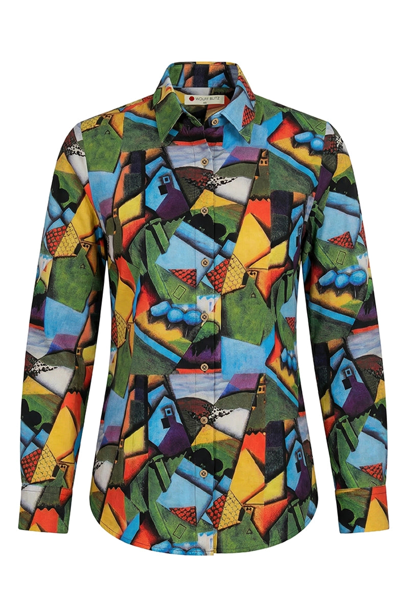 Landscape with Houses in Céret  inspiriert Print Langarmshirt für Damen