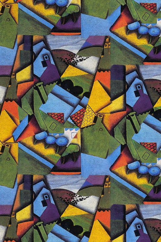 Landscape with Houses Fabric 3 Meters