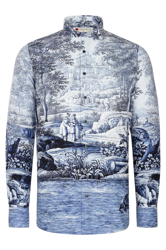 Lanscape Inspired by F. van Frytom Long Sleeve Men's Shirt