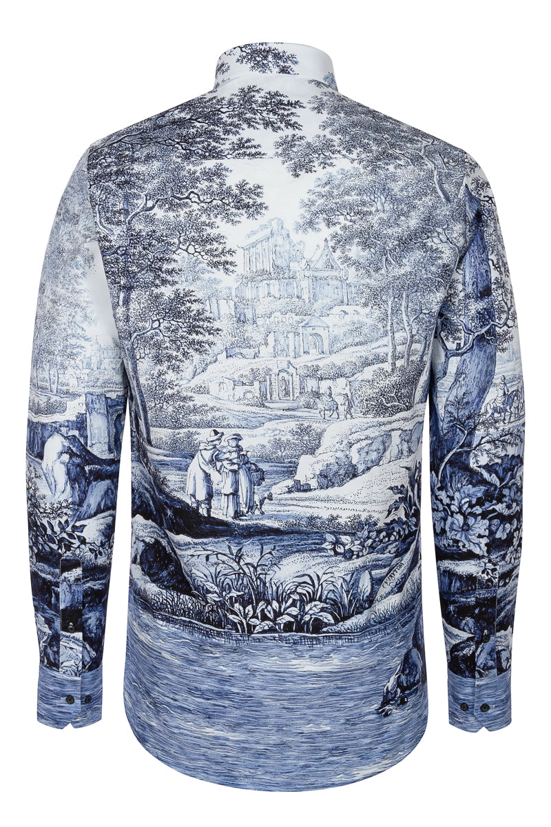 Lanscape geïnspireerd door F. van Frytom lang mouw herenoverhemd