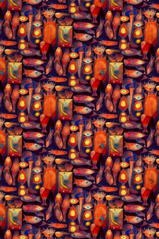 Magic Fish Paul Klee Fabric 3 Meters