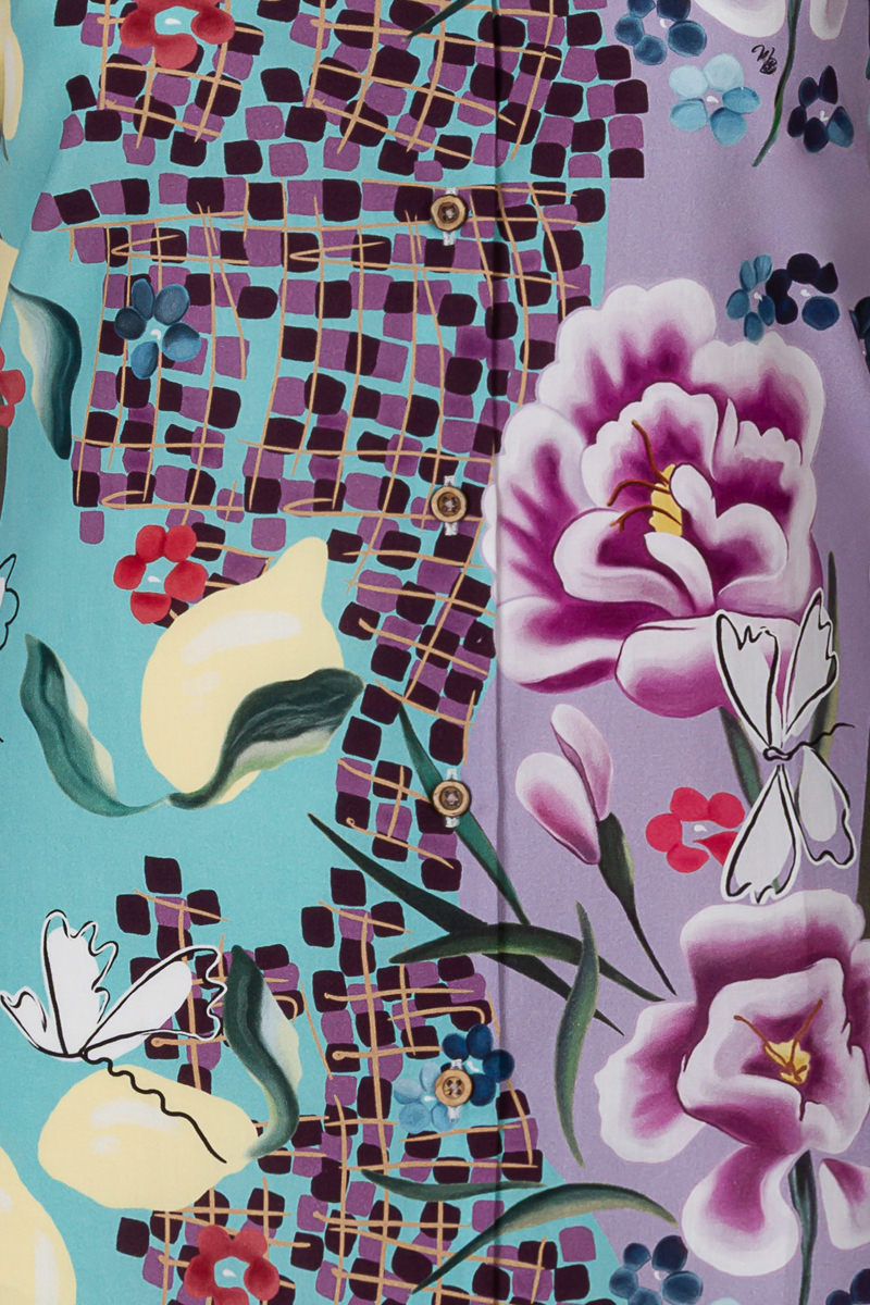 Art by Marianne Langarmshirt mit Blumenbomben-Print für Damen