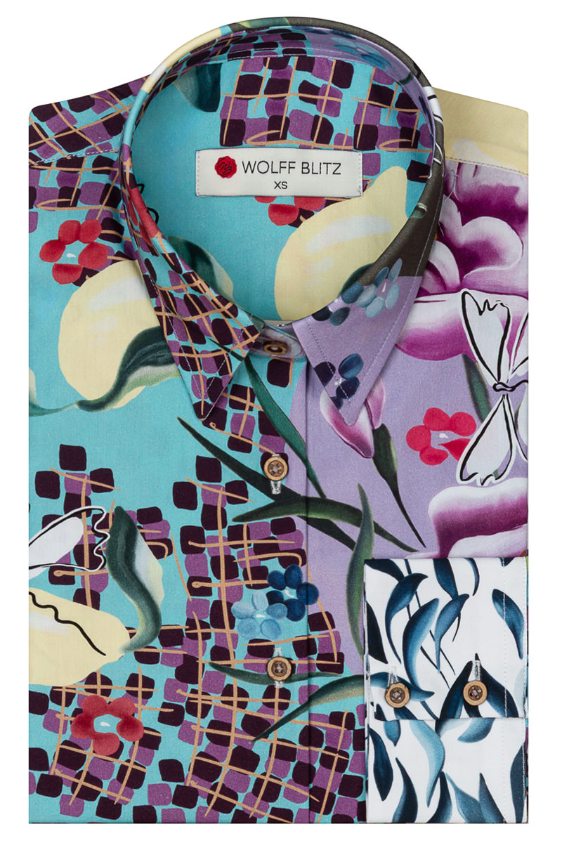 Art by Marianne Langarmshirt mit Blumenbomben-Print für Damen