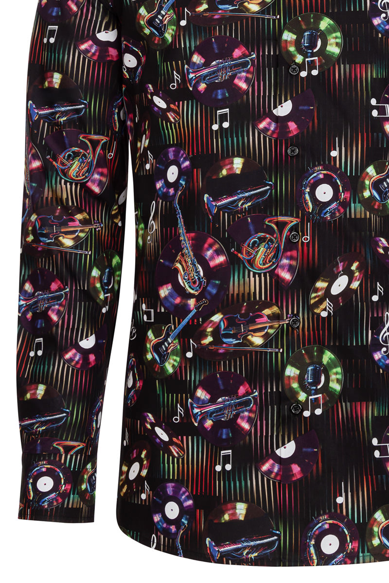 Midnight Funk Print Long Sleeve Shirt for Men