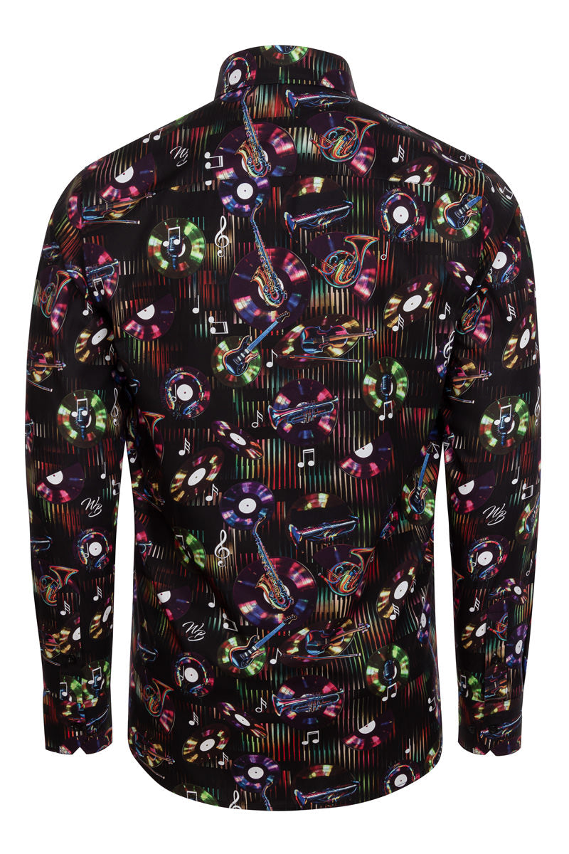 Midnight Funk Print Long Sleeve Shirt for Men